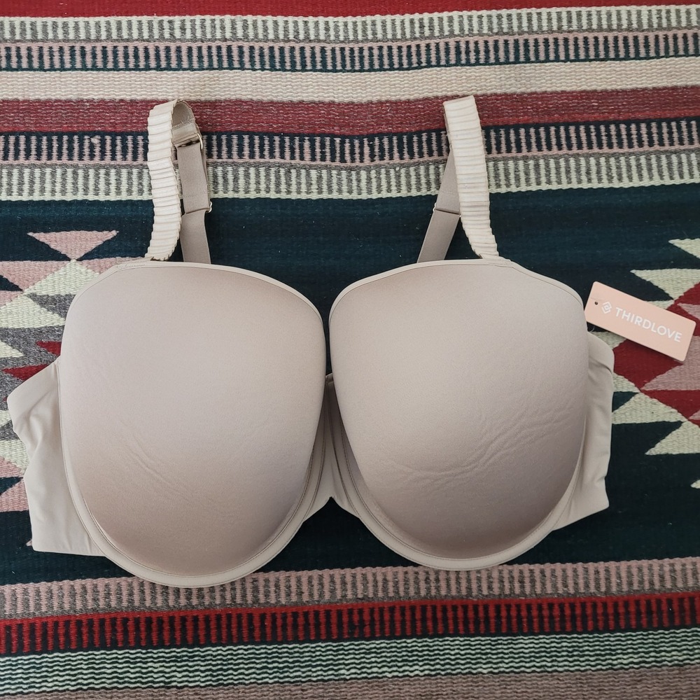 NWT Thirdlove 24/7 Classic T Shirt Bra 42F Tan Padded‎ Everyday Underwire Wired